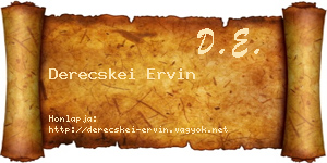 Derecskei Ervin névjegykártya