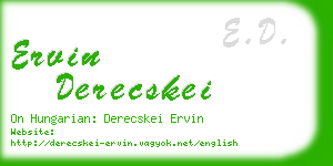 ervin derecskei business card